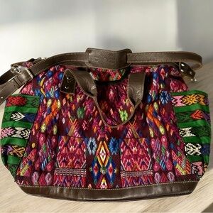 Nena & Co. Convertible Crossbody Day Bag Bohemian Designer Artisan Huipil Design